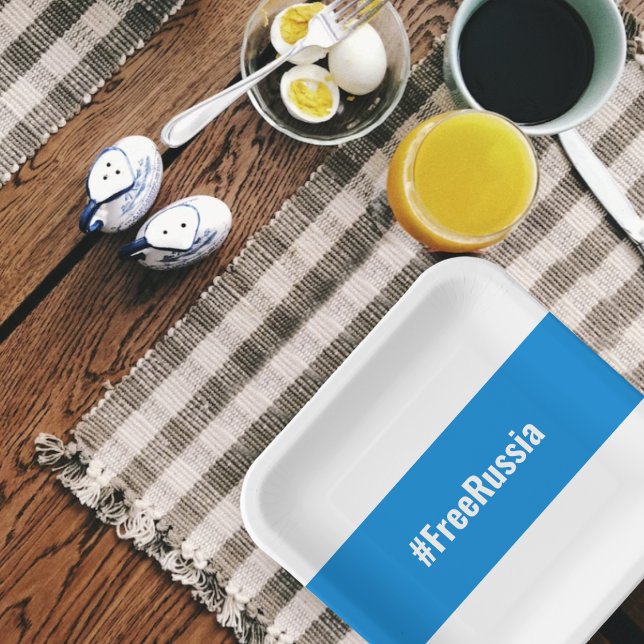 Free Russia - English - White Blue White Flag Paper Plates (Creator Uploaded)