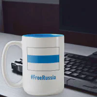 White Blue White Free Russia Flag