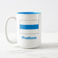 White Blue White Free Russia Flag