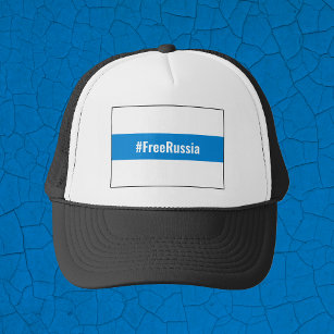Free Russia - English - White Blue White Trucker Hat