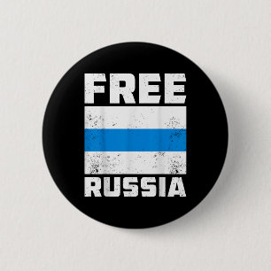 Free Russia New Russian Flag White Blue Anti-war P Button