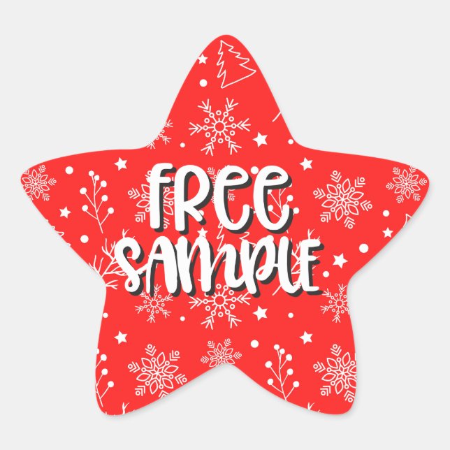 Free sample christmas star sticker (Front)