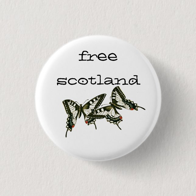 Free Scotland Swallowtail Butterflies Pinback Button (Front)