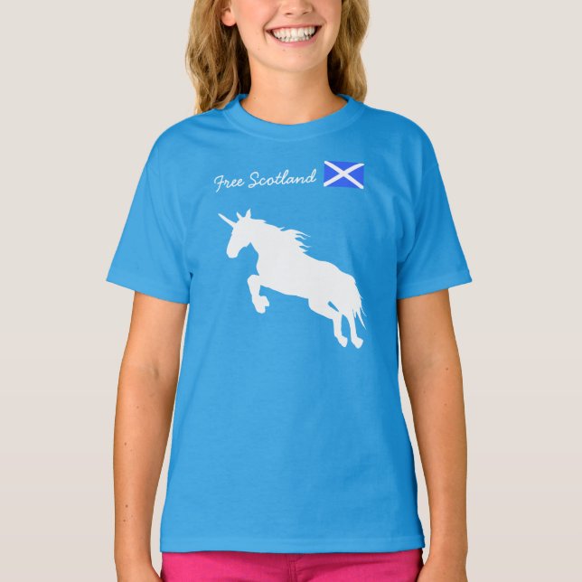 Free Scotland Unicorn T-Shirt (Front)