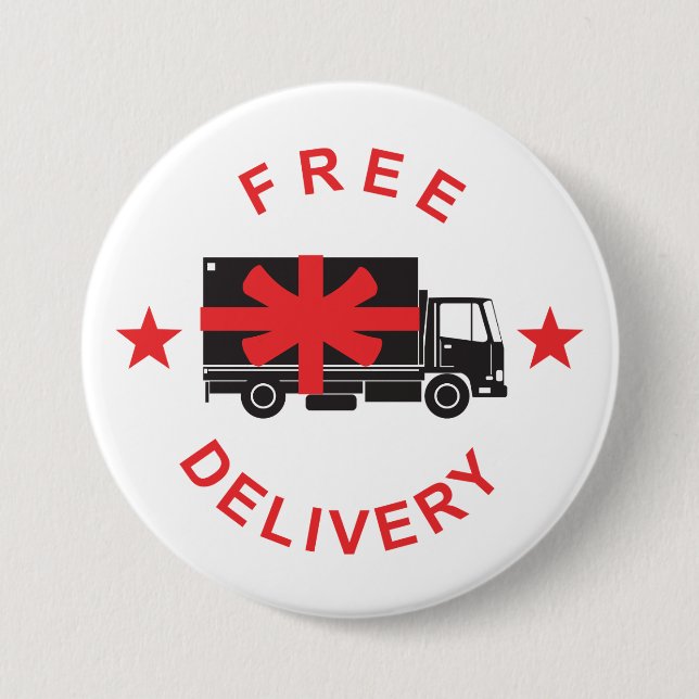 Free Shipping Delivery Truck Button (Front)