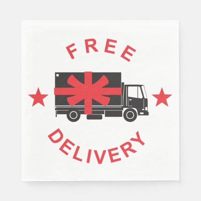 Free Shipping Delivery Truck Napkins (Front)