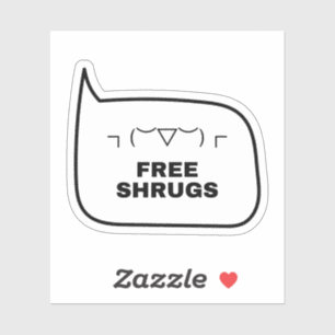 FREE SHRUGS Funny Kaomoji Japanese Emoticons  Sticker