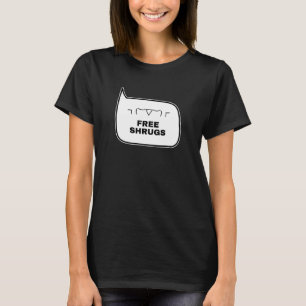 FREE SHRUGS Funny Kaomoji Japanese Emoticons T-Shirt