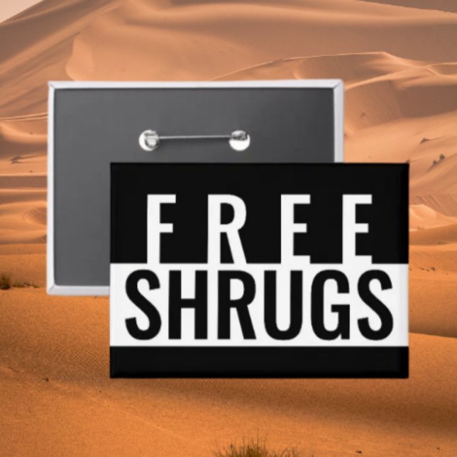 Free Shrugs Minimalist Beverage Cooler Button (Creator Uploaded)