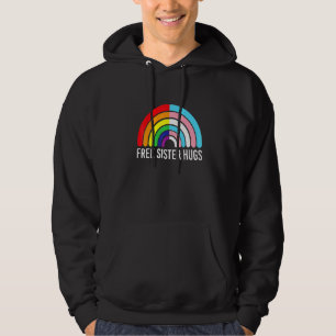 Free Sister Hugs Rainbow Transgender Flag Lgbtq Ga Hoodie