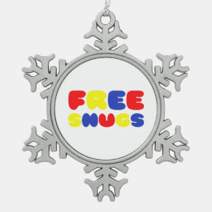 FREE SNUGS SNOWFLAKE PEWTER CHRISTMAS ORNAMENT