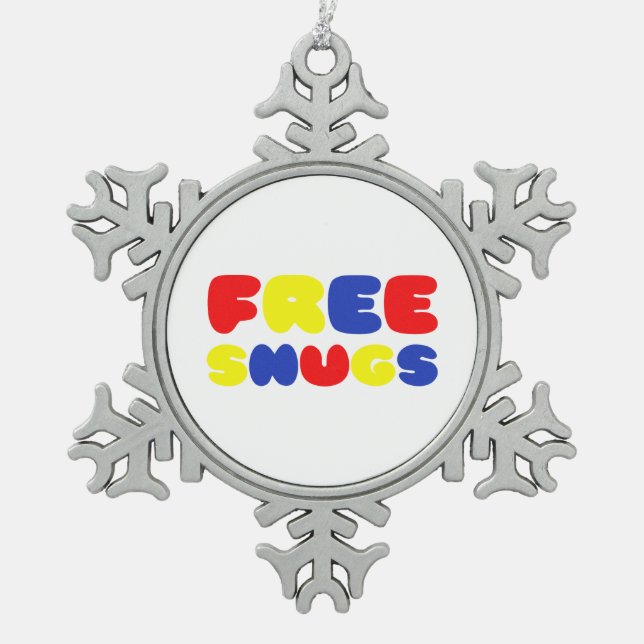FREE SNUGS SNOWFLAKE PEWTER CHRISTMAS ORNAMENT (Front)