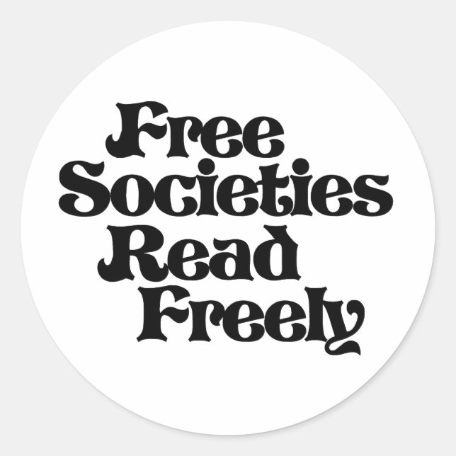 Free Societies Read Freely Classic Round Sticker (Front)