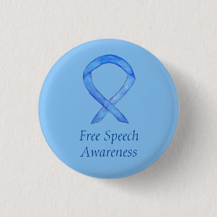 Free Speech Awareness Ribbon Custom Pin
