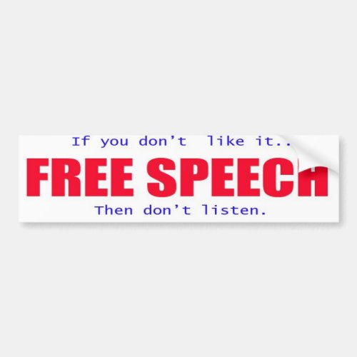 Free Speech Bumper Sticker