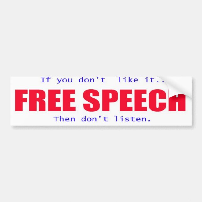 Free Speech Bumper Sticker (Front)