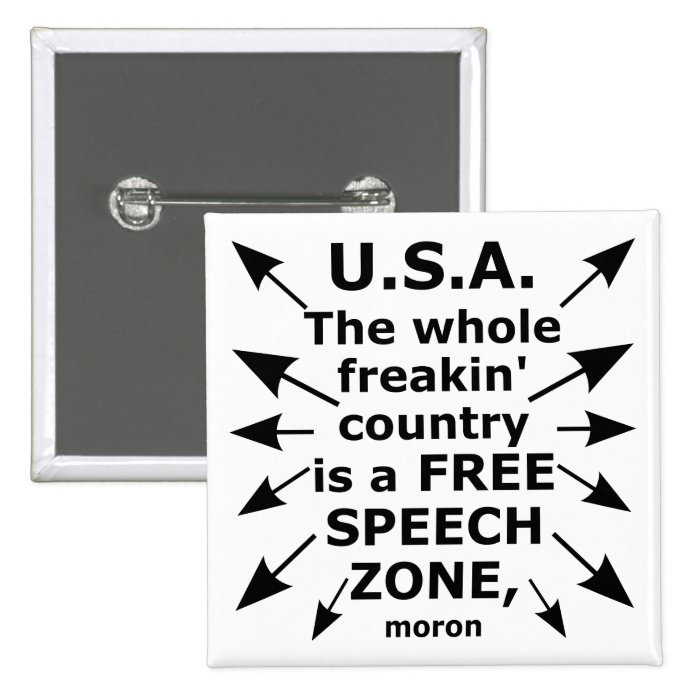 Free Speech Coast to Coast Pinback Buttons