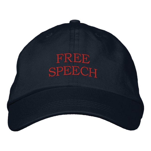 FREE SPEECH EMBROIDERED BASEBALL HAT (Front)