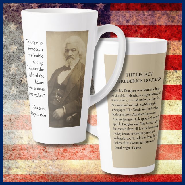 Free Speech Frederick Douglass Censorship Quote  Latte Mug (Creator Uploaded)