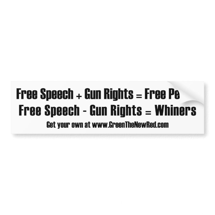 Free Speech Gun Rights Bumper Sticker