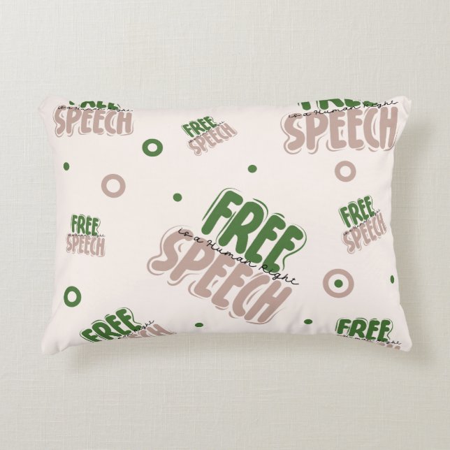 Free Speech Is a Human Right Accent Pillow (Front)