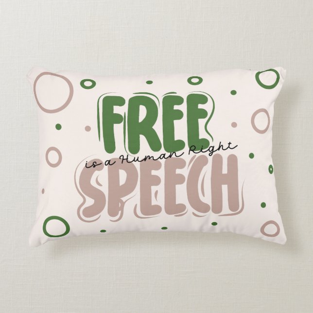 Free Speech Is a Human Right Accent Pillow (Front)