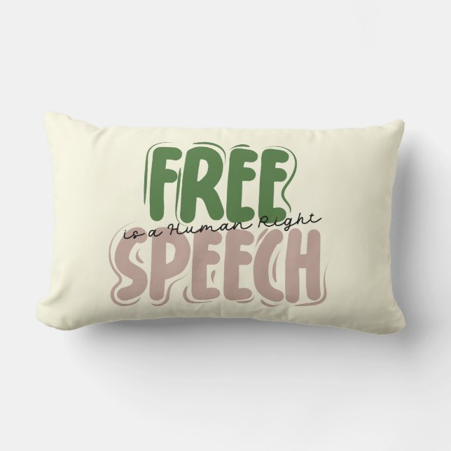 Free Speech Is a Human Right Lumbar Pillow (Front)