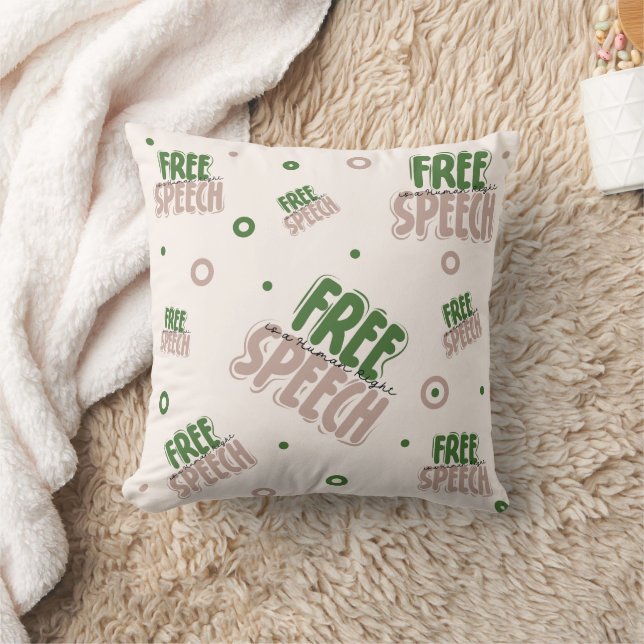 Free Speech Is a Human Right Throw Pillow (Blanket)