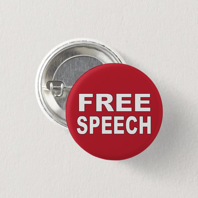Free Speech Pinback Button (Front & Back)