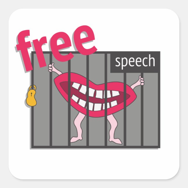 Free Speech!  Square Sticker (Front)
