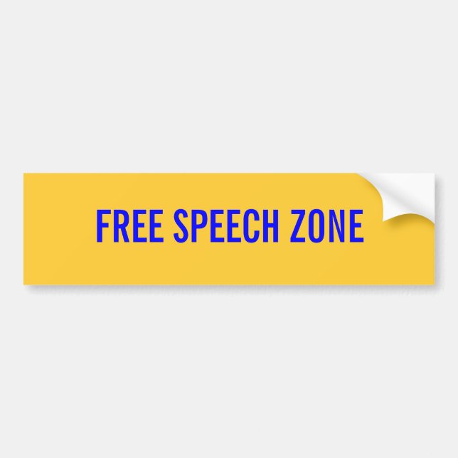FREE SPEECH ZONE BUMPER STICKER (Front)