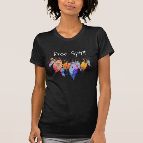 Free Spirit Boho Feather  T_shirt