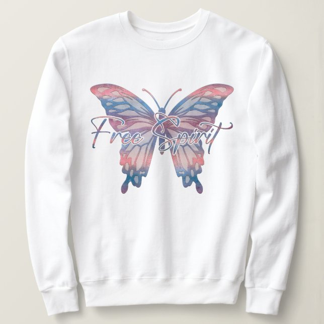 Free Spirit Butterfly Mandala Sweatshirt (Design Front)