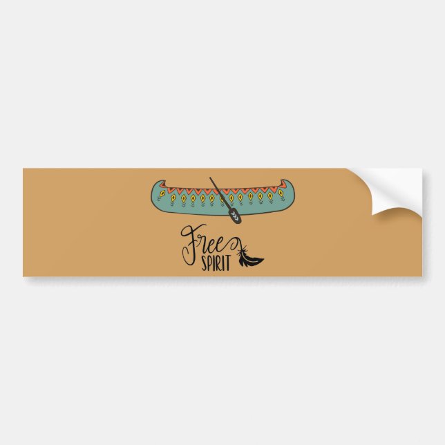 Free Spirit Canoe Bumper Sticker (Front)