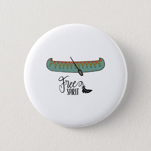 Free Spirit Canoe Pinback Button