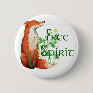 free spirit fox pinback button