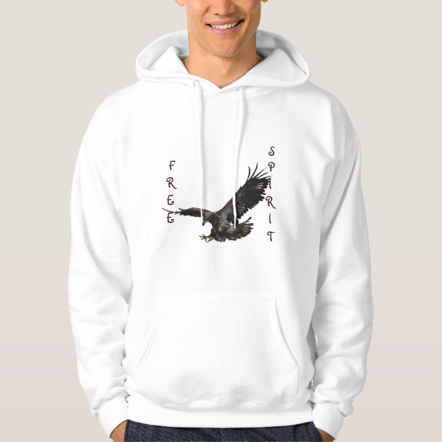 Free Spirit Landing Bald Eagle Wildlife Hoodie (Front)