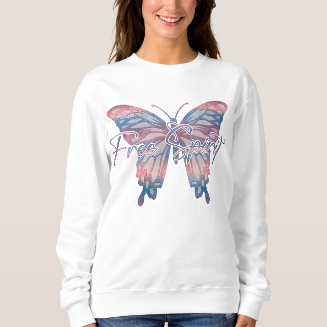 Free Spirit Mandala Butterfly Design  Sweatshirt (Front)