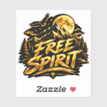 Free Spirit Mountain Moon Sticker