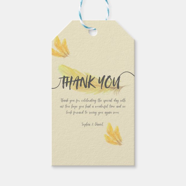 Free Spirit Wedding Gift Tag - Olive Green & Golde (Front)