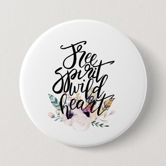 Free Spirit Wild Heart Button (Front)