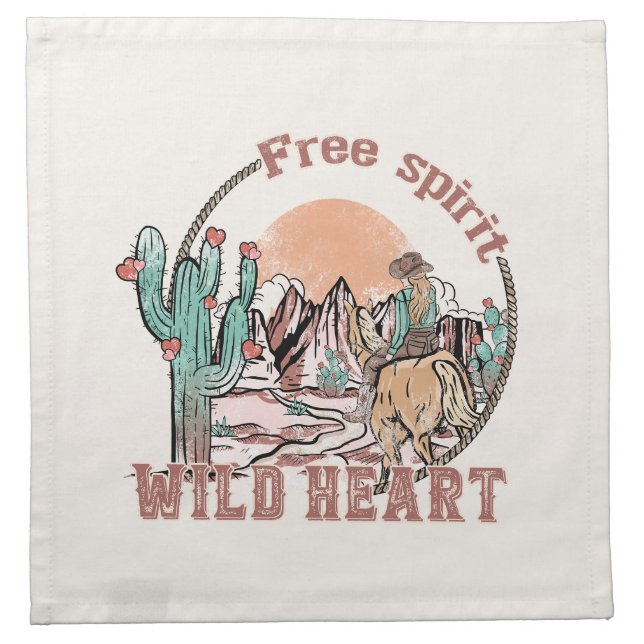 Free Spirit, Wild Heart Cloth Napkin (Front)