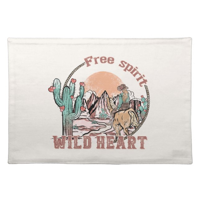 Free Spirit, Wild Heart Cloth Placemat (Front)