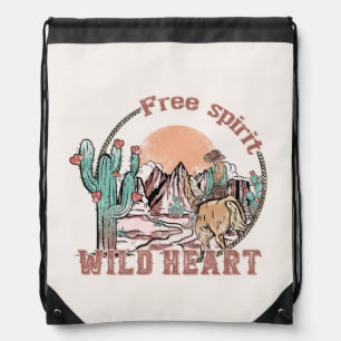 Free Spirit, Wild Heart Drawstring Bag