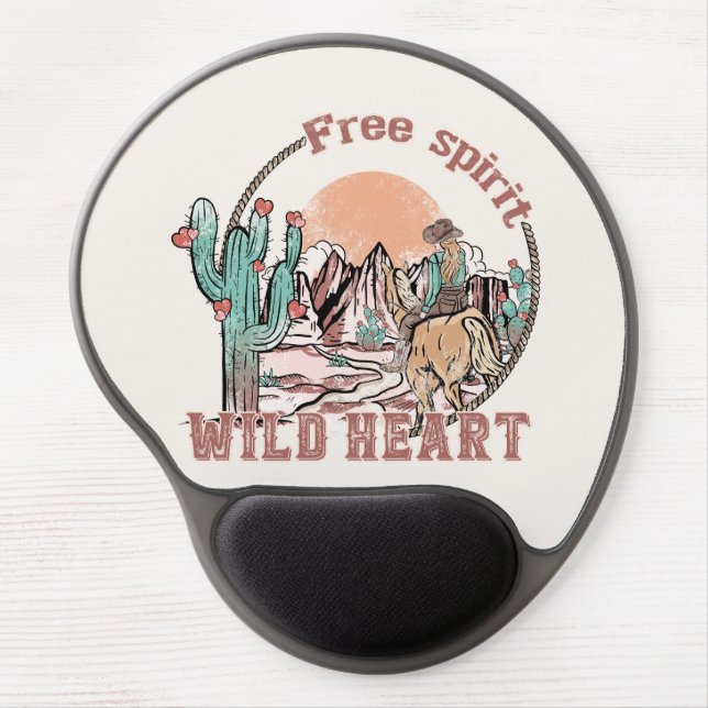 Free Spirit, Wild Heart Gel Mouse Pad (Front)