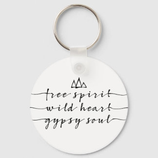 free spirit, wild heart, gypsy soul keychain