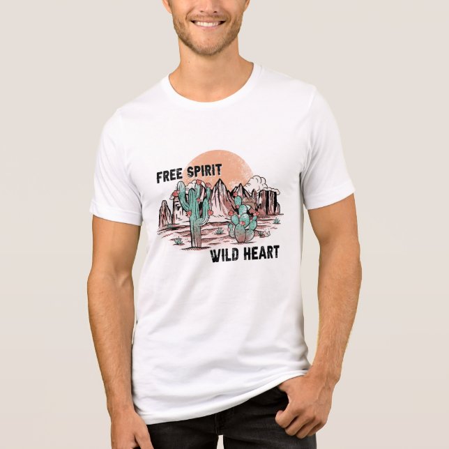 Free Spirit Wild Heart  Tri-Blend Shirt (Front)