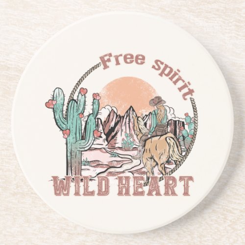 Free Spirit Wild Heart  Western Country Coaster