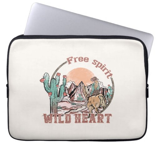 Free Spirit Wild Heart  Western Country Laptop Sleeve