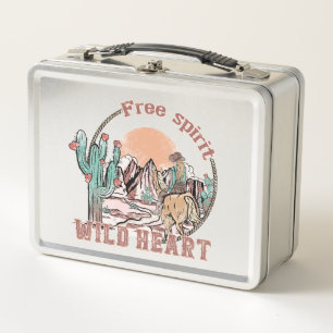 Free Spirit, Wild Heart   Western Country Metal Lunch Box